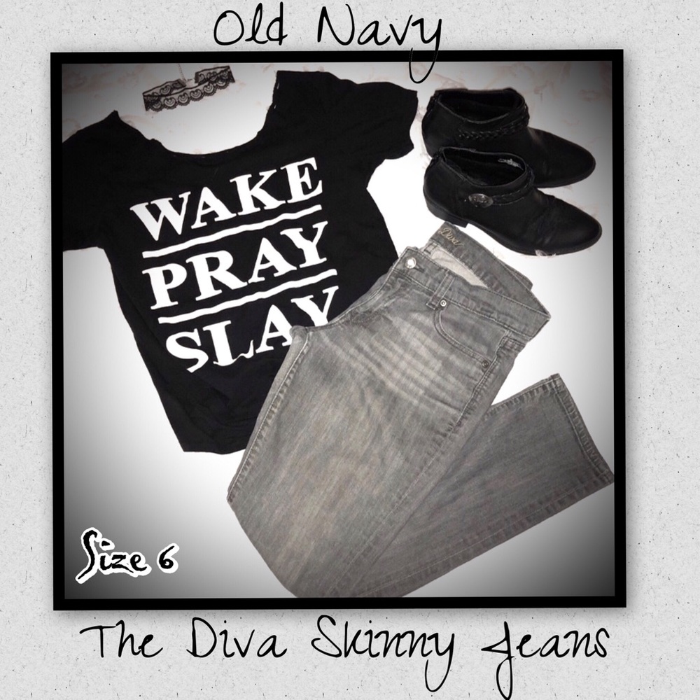 EUC LIGHT GREY OLD NAVY SKINNY JEANS